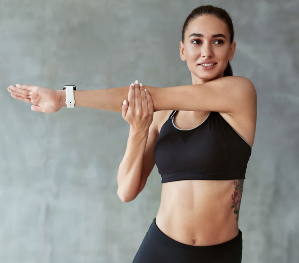 Woman stretching