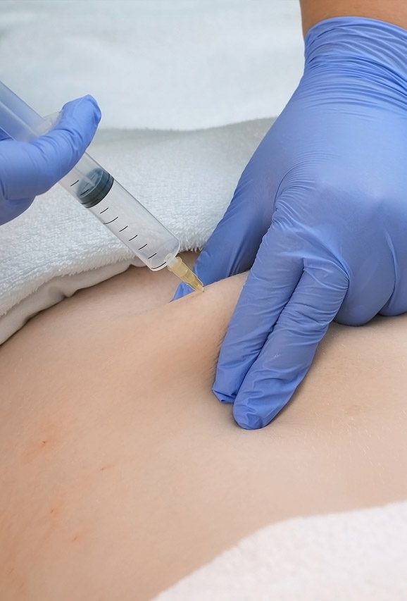 Patient getting an injection