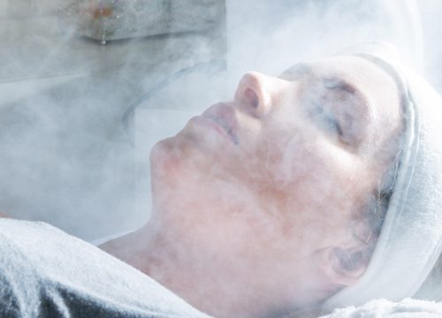 Woman receiving ozone therapy treatments