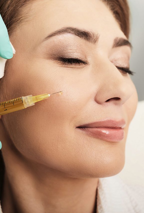 Woman getting an injection