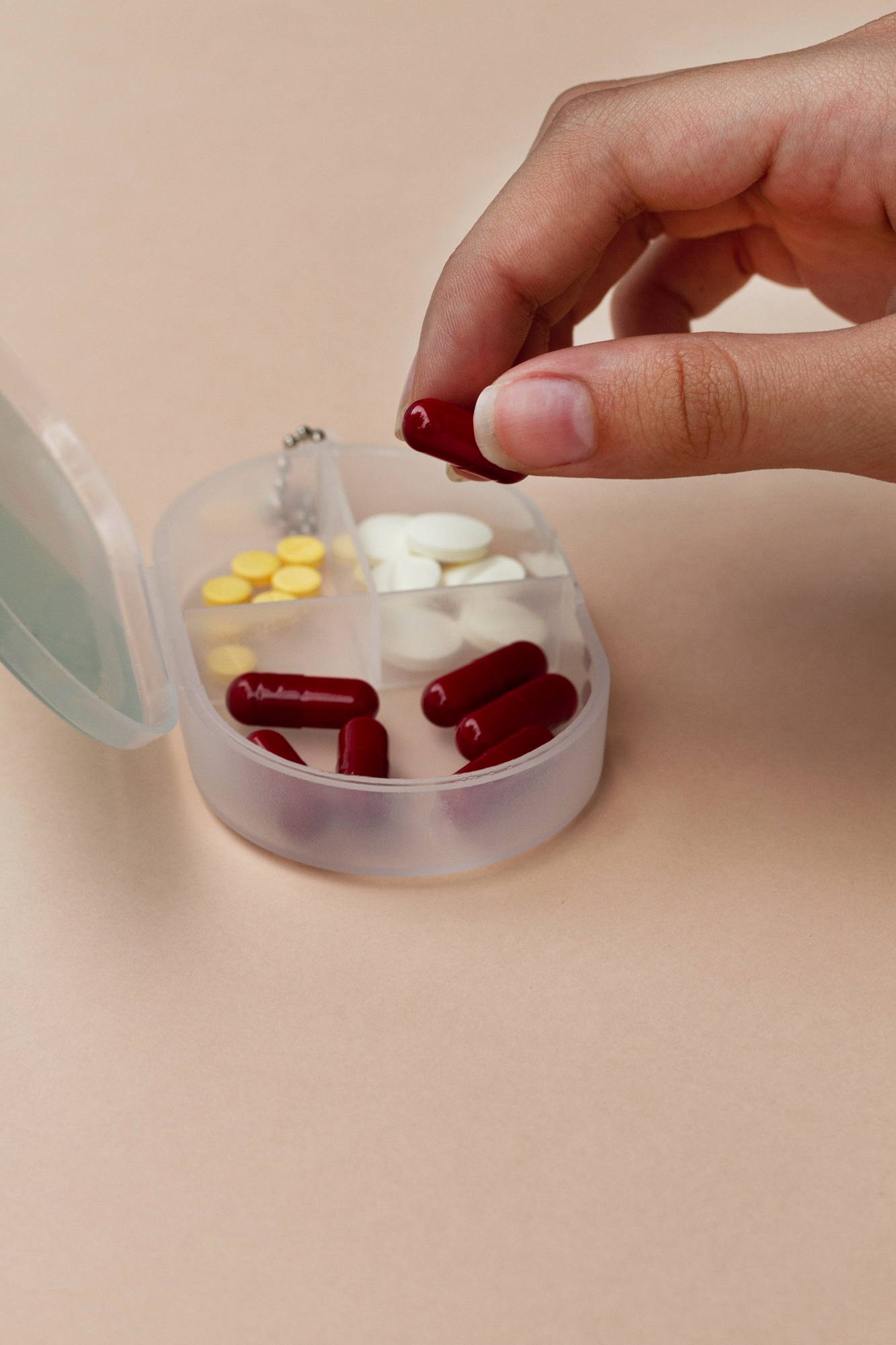 Woman touching her throat